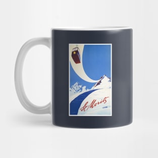 St Moritz vintage travel ad Mug